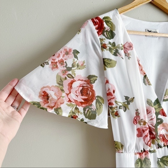 Show Me Your Mumu Rosie Posie‎ Marianne Wrap Maxi Dress in Pink & White, Size XS - Picture 10 of 15